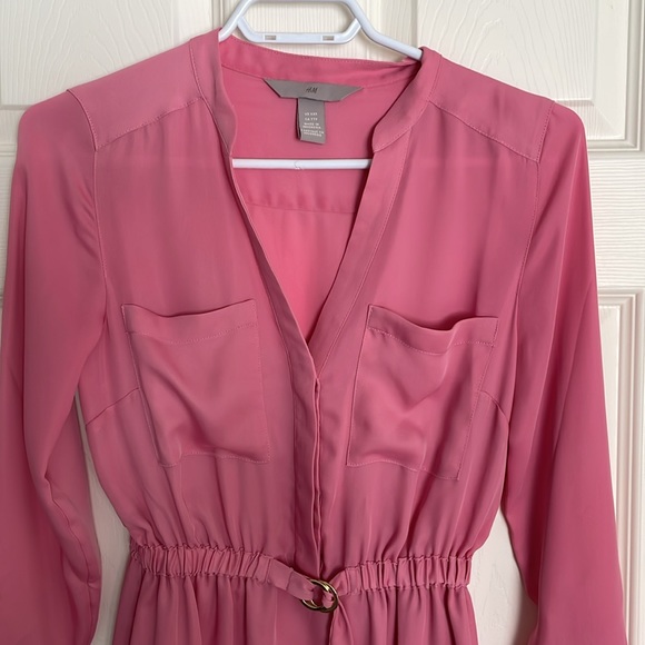 Pink double breasted belted dress - Picture 3 of 6